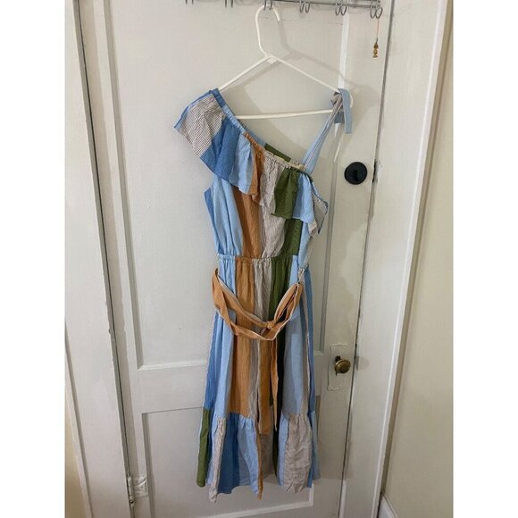 LC Lauren Conrad Women's Color Block One Shoulder Multi Maxi Dress - Medium - Picture 3 of 12